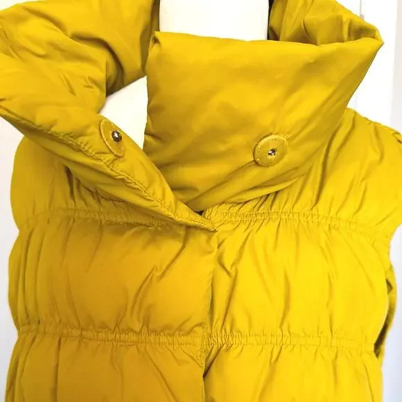 EILEEN FISHER Goose Down Puffer Vest Stand Collar Snap Front Size XL - Picture 5 of 8